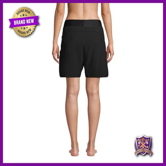 Quick Dry Swim Cover-Up Shorts with Panty, High Waist, UPF 50, 9" Inseam - Picture 2 of 7